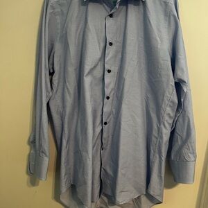 David Donahue Blue Dress Shirt Trim Fit